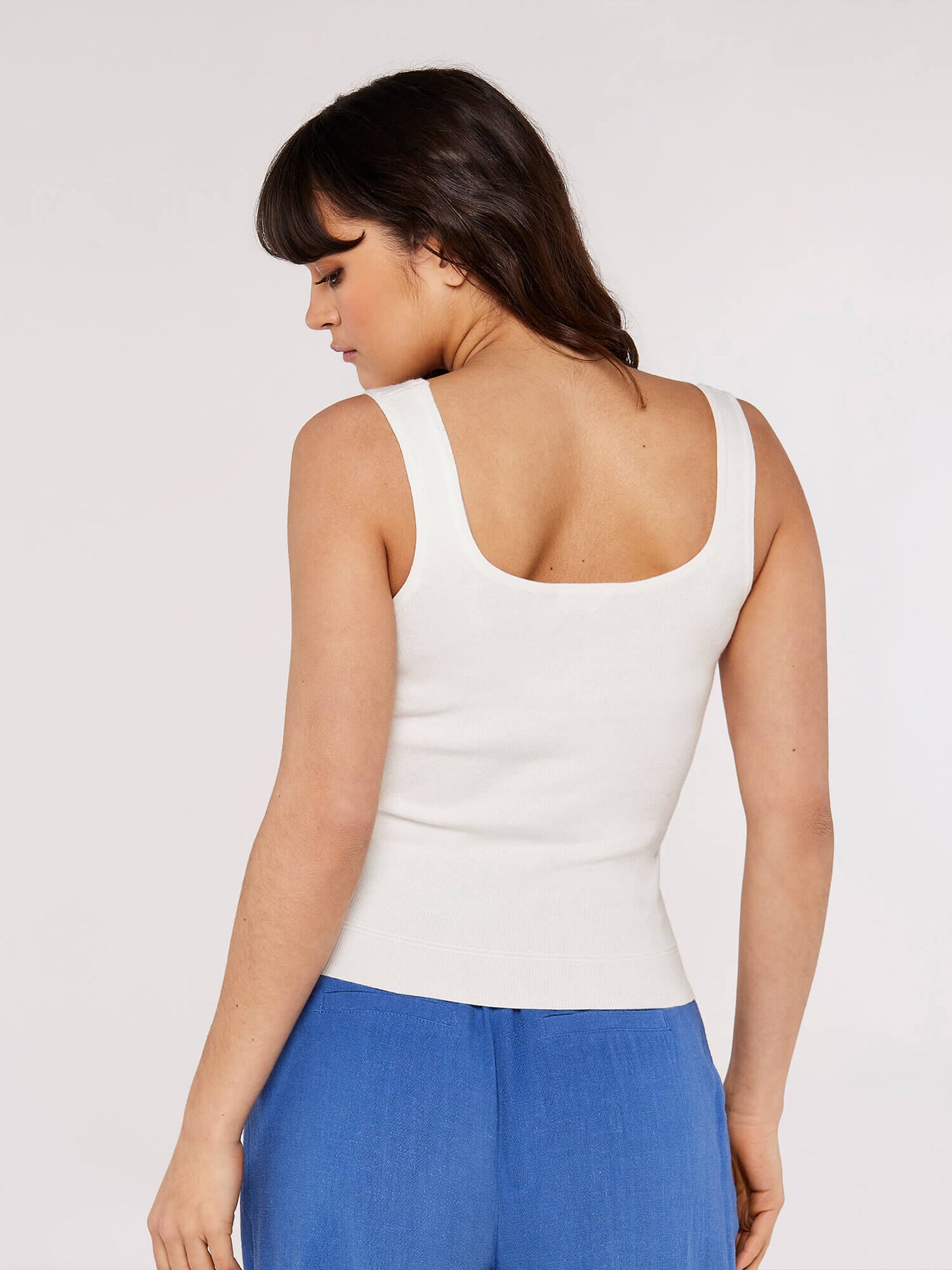 Apricot Knitted Tank Top Cream