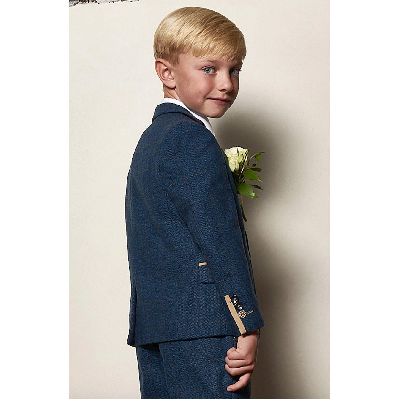 Dion Kids Blue Tweed Check 3 Piece by Marc Darcy