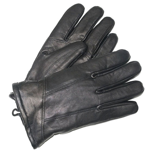 Mens Lambswool Lined Nappa Leather Gloves Black