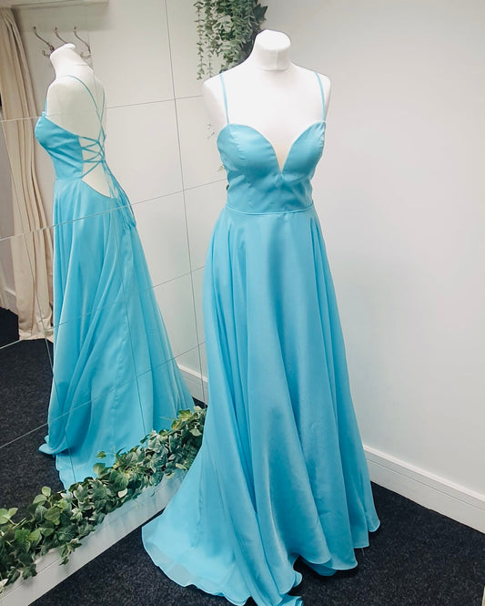 Blue Princess Prom Dress - size 8