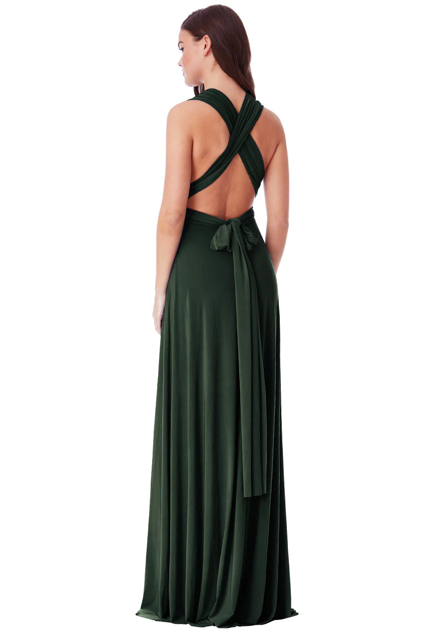 Multiway Tie-up Maxi Dress - Olive Green
