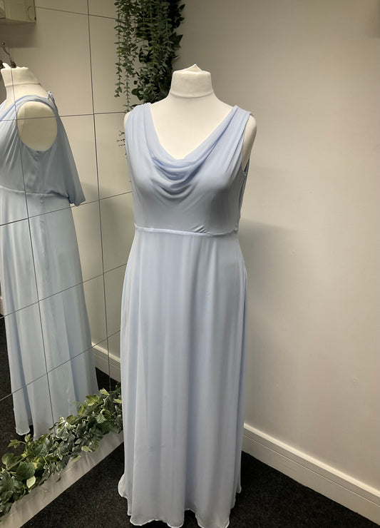 Cowl Neck Maids To Measure Maxi Dress - Pale Blue
