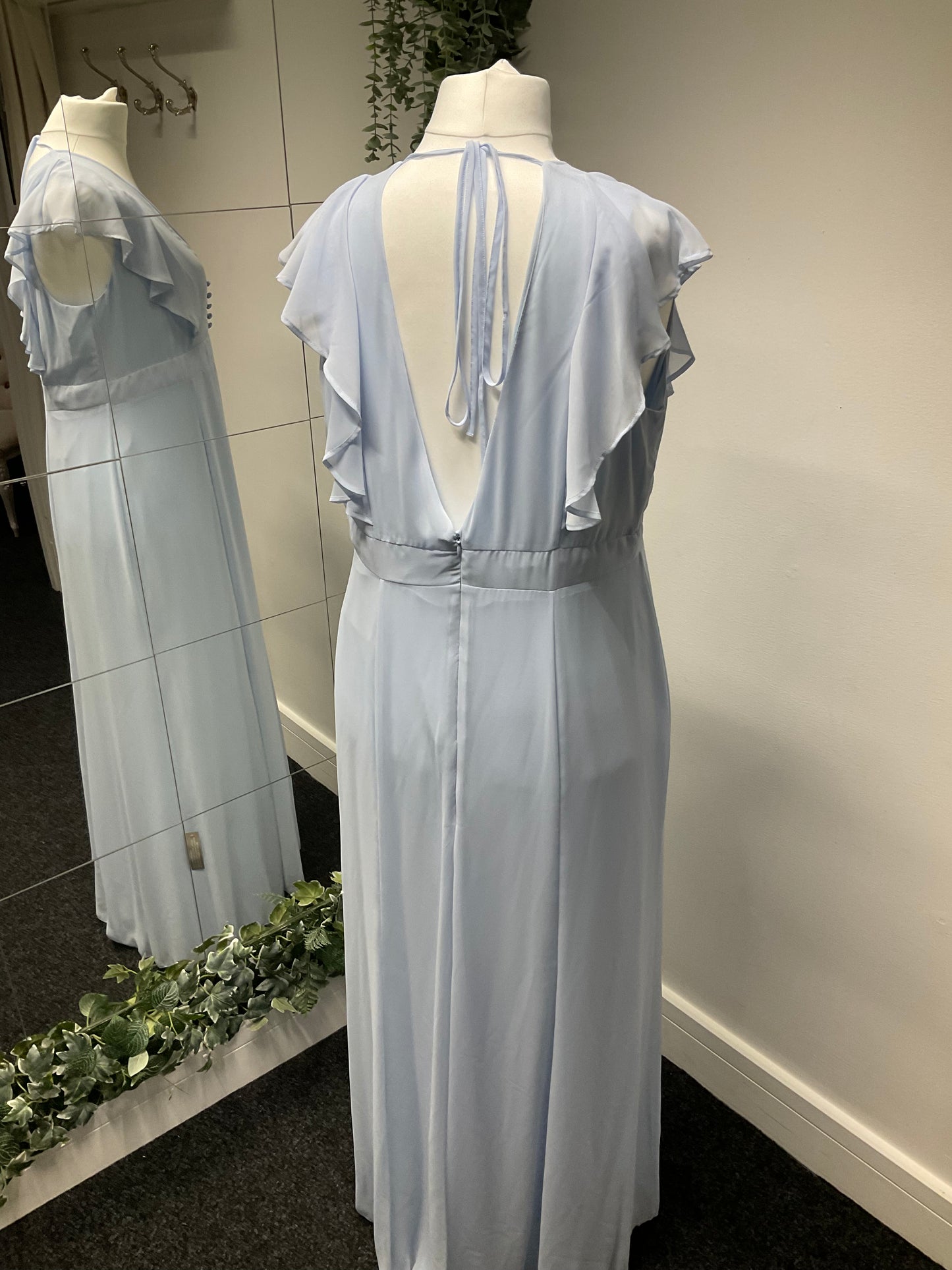 V-Neck Maids To Measure Maxi Dress - Pale Blue