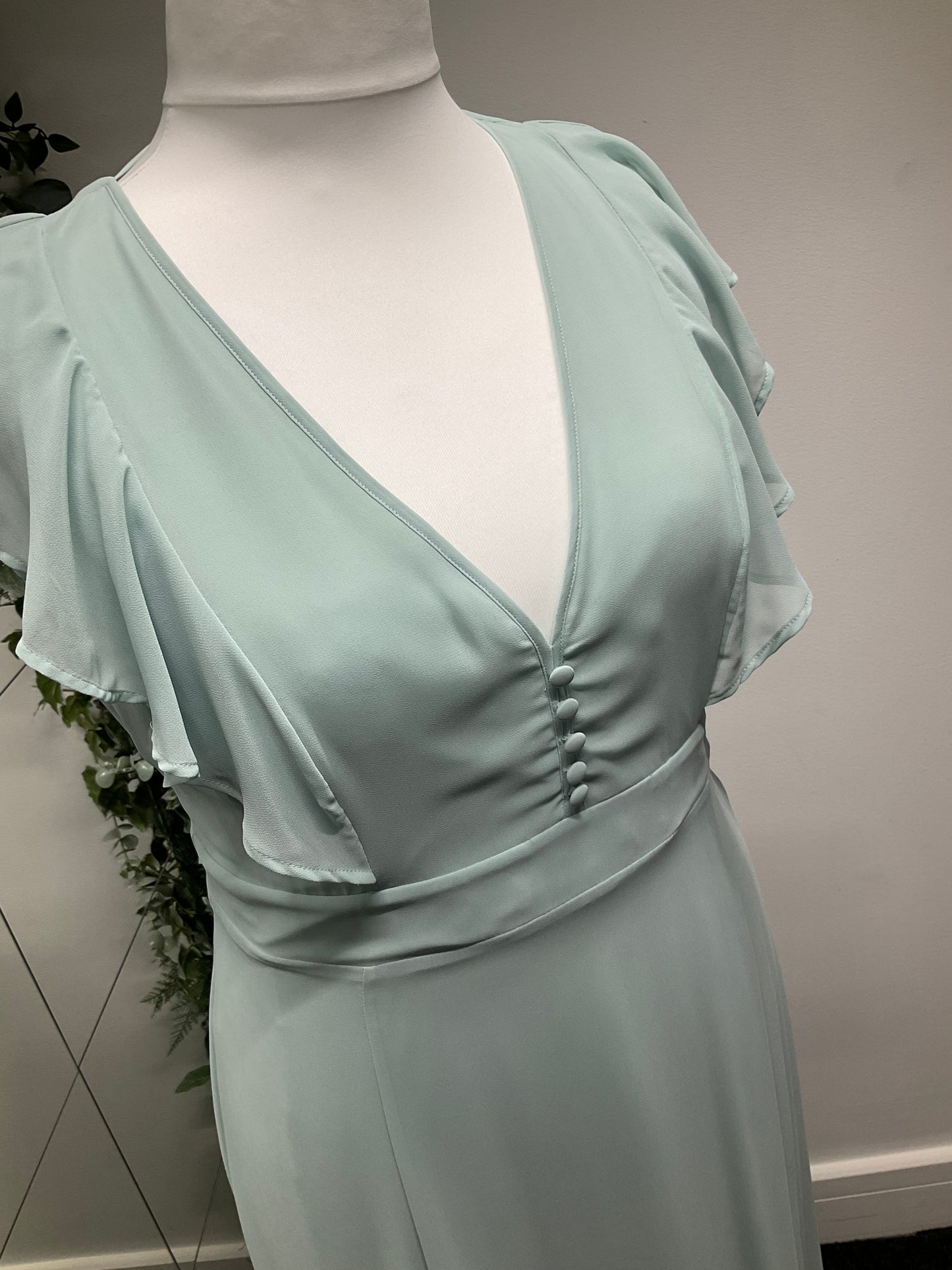 V-Neck Maids To Measure Maxi Dress - Sage