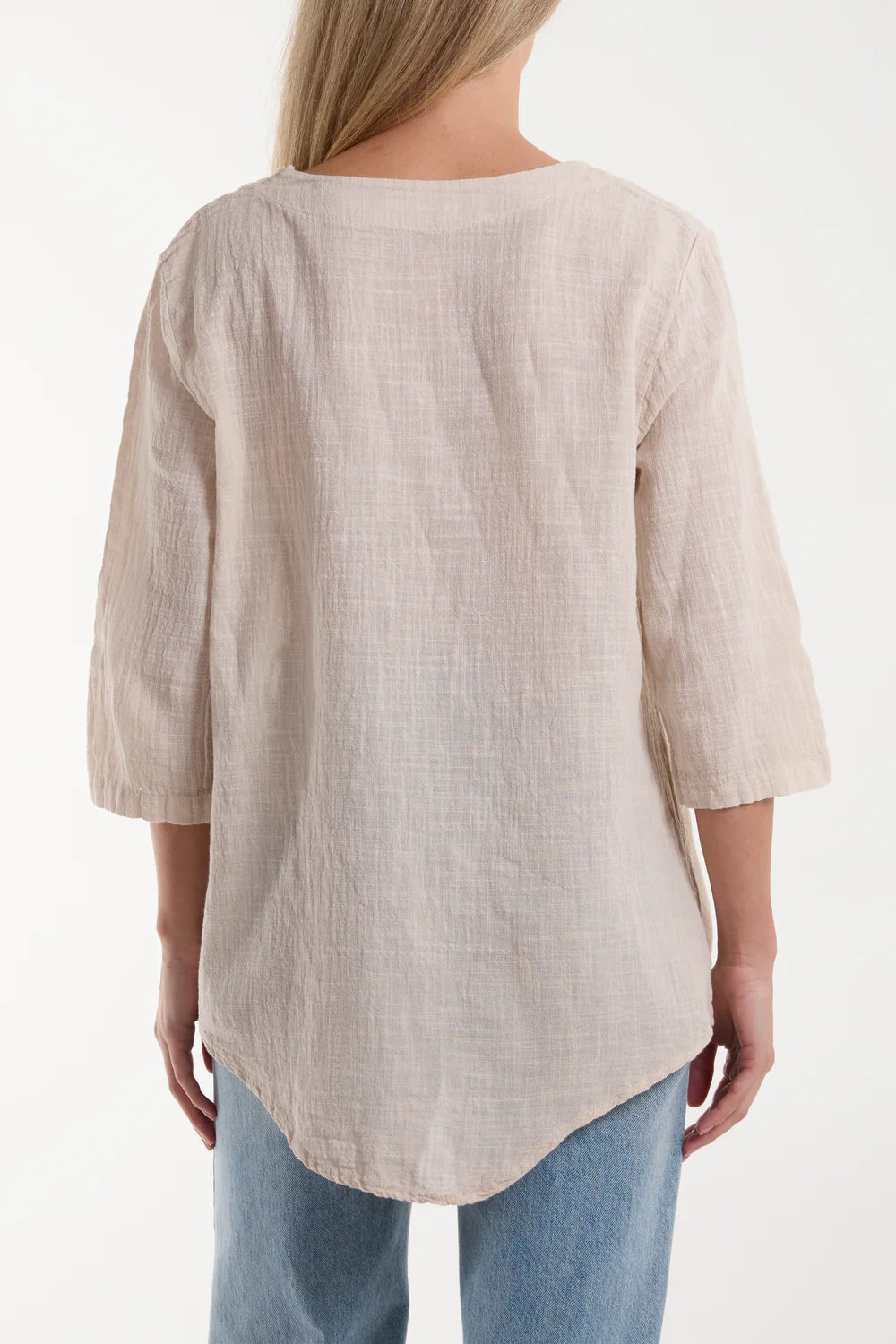 Front Button Cotton Top - Ivory