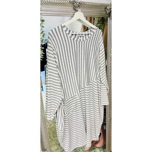 Over sized Stripe Jersey Tunic