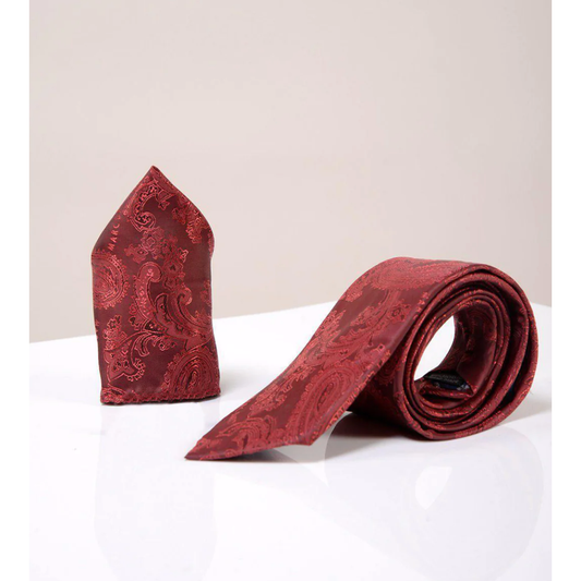 Marc Darcy Paisley 2piece Tie Set - Wine