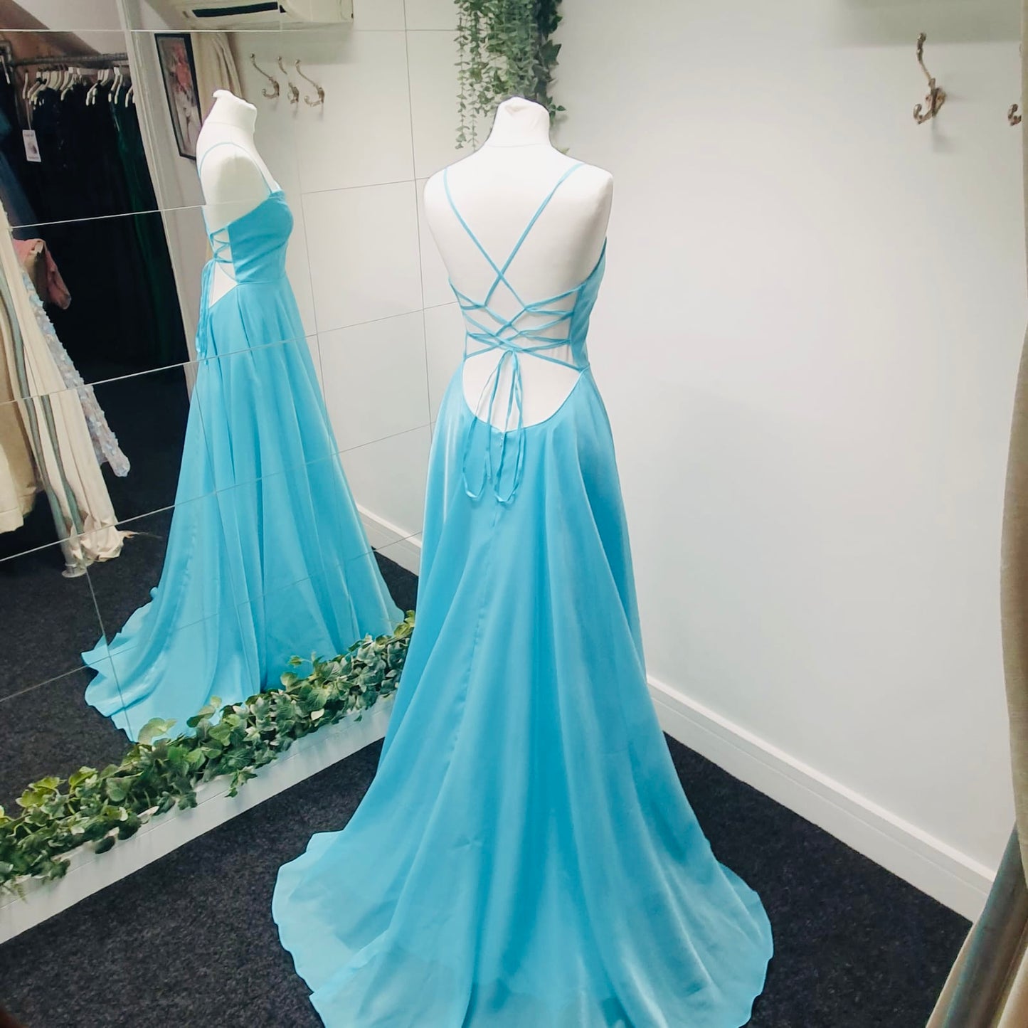 Blue Princess Prom Dress - size 8