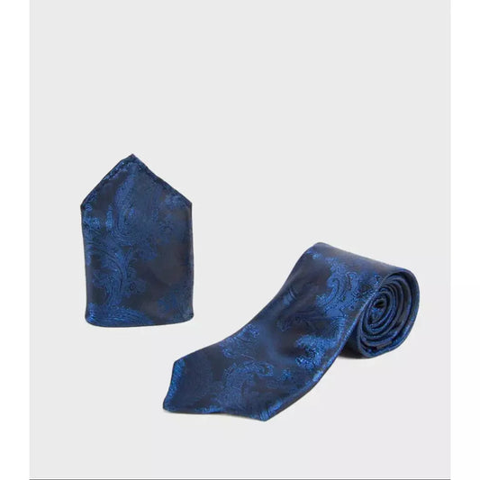 Marc Darcy Paisley 2piece Tie Set - Navy Blue