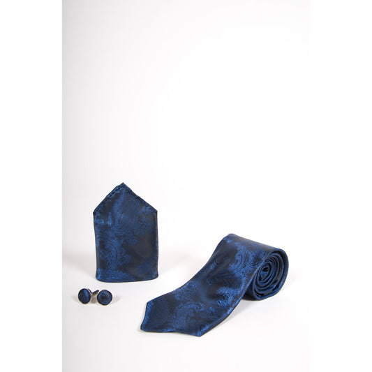Marc Darcy Paisley 2piece Tie Set - Blue