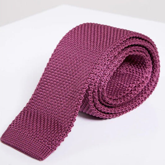 Marc Darcy Knit Tie - Berry