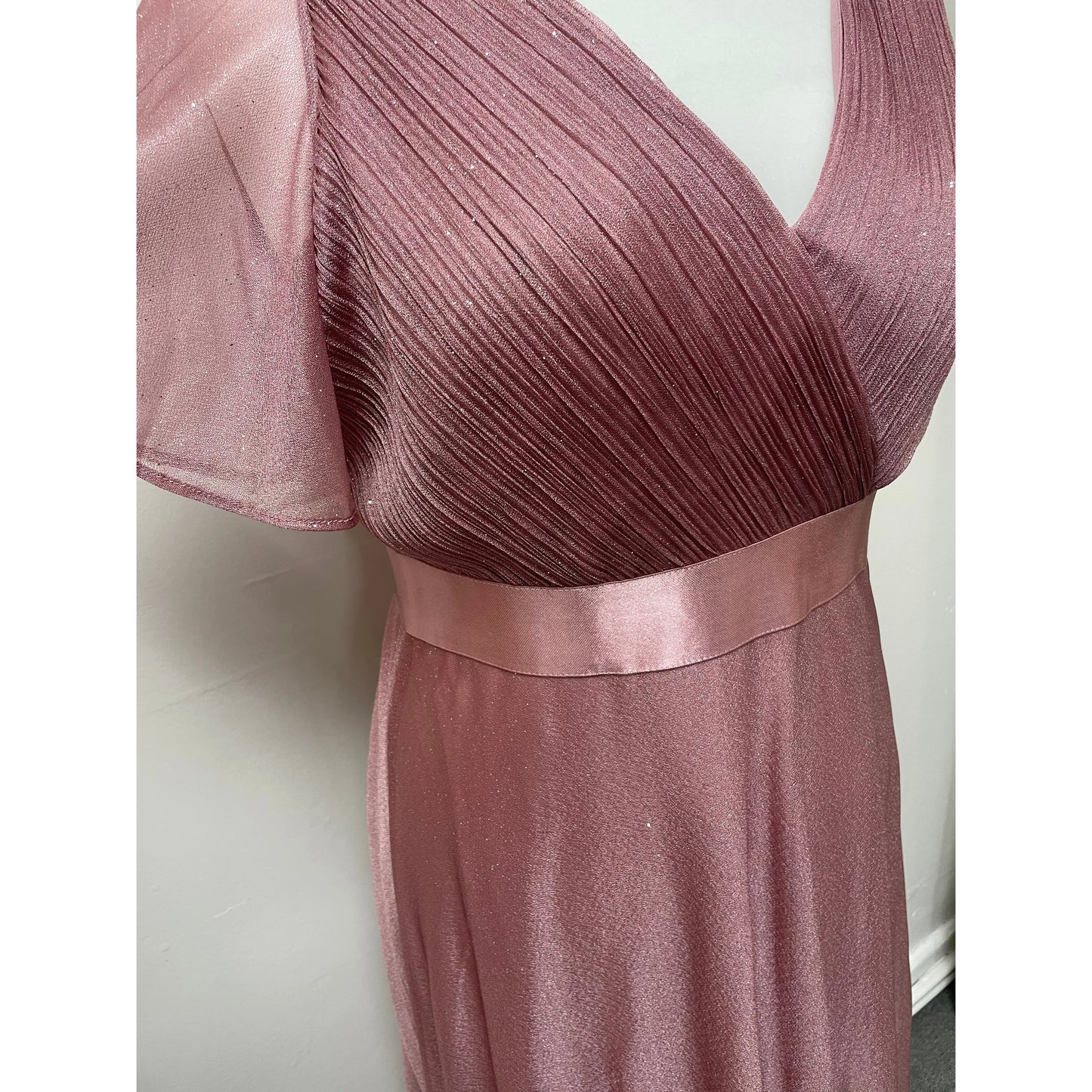 Ava Bridesmaid Dress - Deep Pink with Glitter