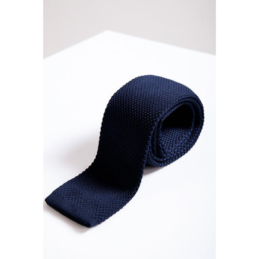 Marc Darcy Knit Tie - Navy